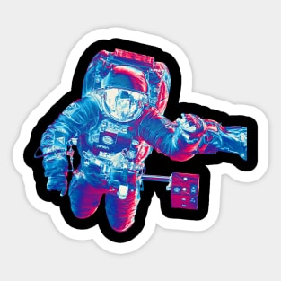 NASA Astronaut in Blue, Pink and White Colors Sticker